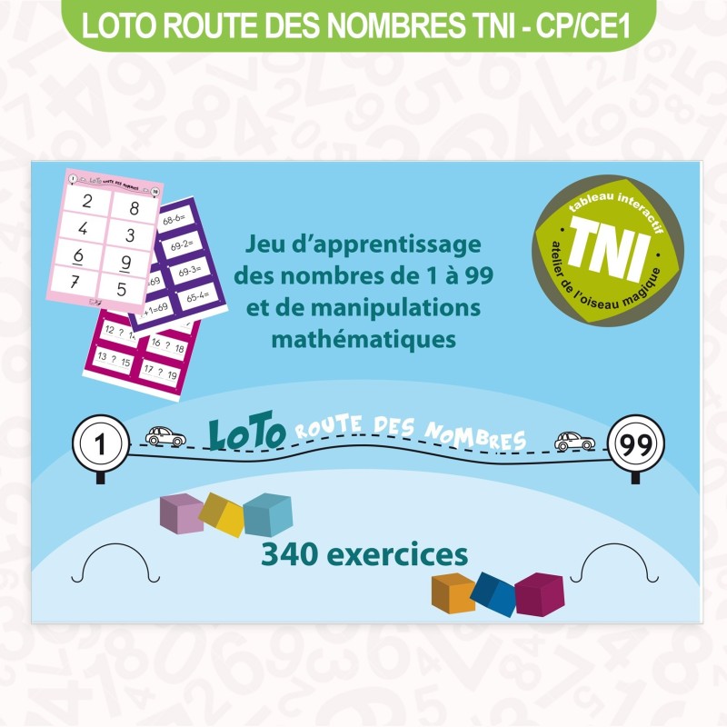 Jeu de mathématiques - Lotoroute des nombres TNI